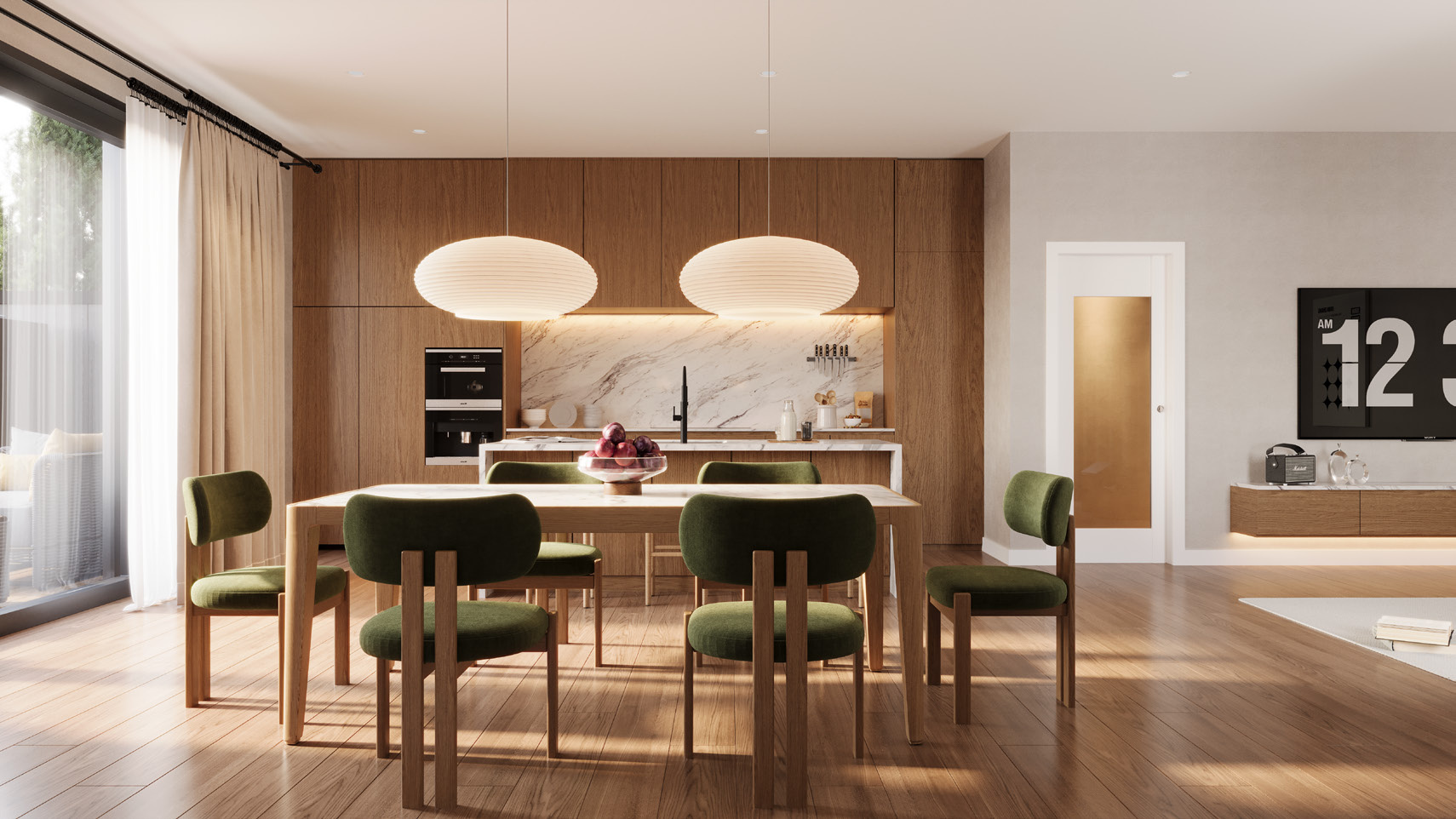 Contemporary Kitchen & Sitting Area — Stavanger, Norway